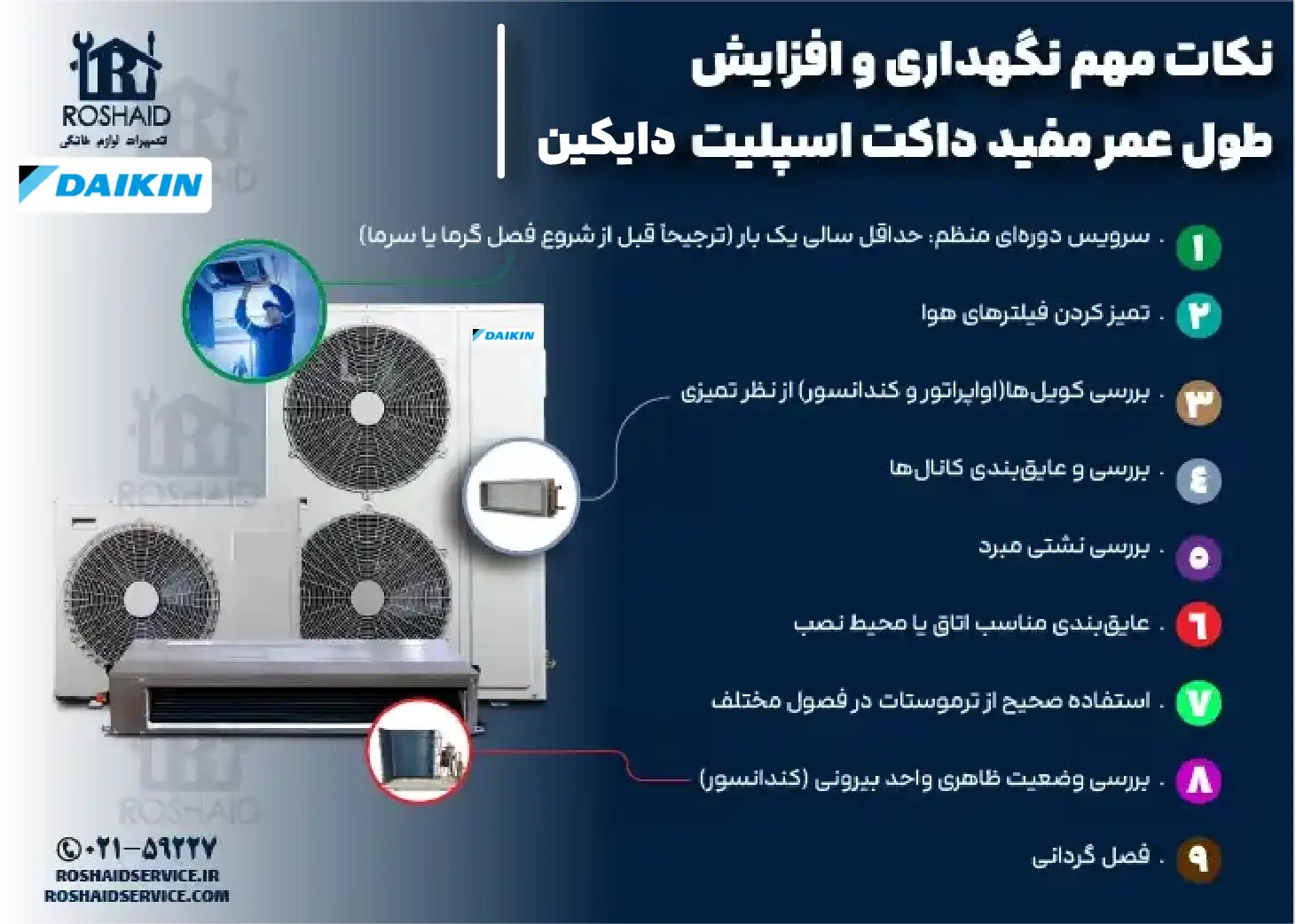  نکات مهم نگهداری و افزایش طول عمر مفید داکت اسپلیت دایکین